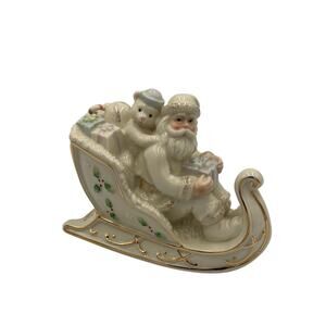 Lenox Discontinued Dimension Holiday Santa Clause with Sleigh Figurine